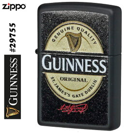(メーカー無くなり次第終了予定) zippo ライター (ジッポーライター) Guinness(ギネス)Black Matte＃29755 ジッポ【ネコポス対応】