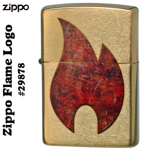 zippo(ジッポーライター)Zippo Flame Logoブラッシュブラス#29878【ネコポス対応】送料無料