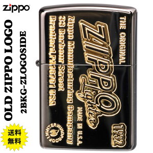 zippo(ジッポーライター) アンティーク OLD ZIPPO LOGO ブラックニッケル 金サシz2BKG-ZLOGOSIDE 送料無料 ネコポス対応