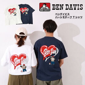 BENDAVIS ベンデイビス 26580011 Tシャツ メンズ レディース 半袖 ハートマーク 綿100% / ゴリラ Tシャツ 快適 軽量 速乾 さがら刺繍 刺繍 クルーネック 丸首 キャラクター 刺繍 アイコン メンズ レディース カップル アウトドア ワーク ストリート カジュアル "000"