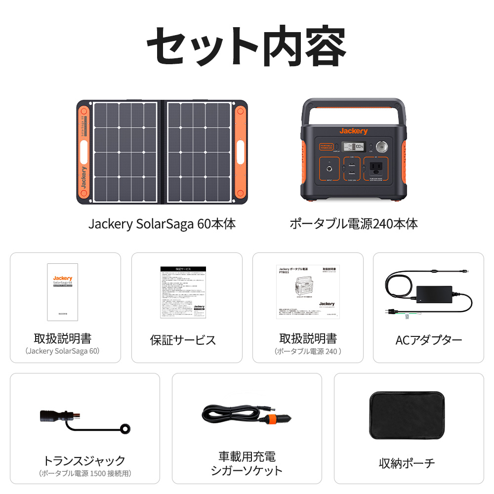 春夏新作 Jackery Solar ポータブル電源240 ソーラーパネル60 ienomat