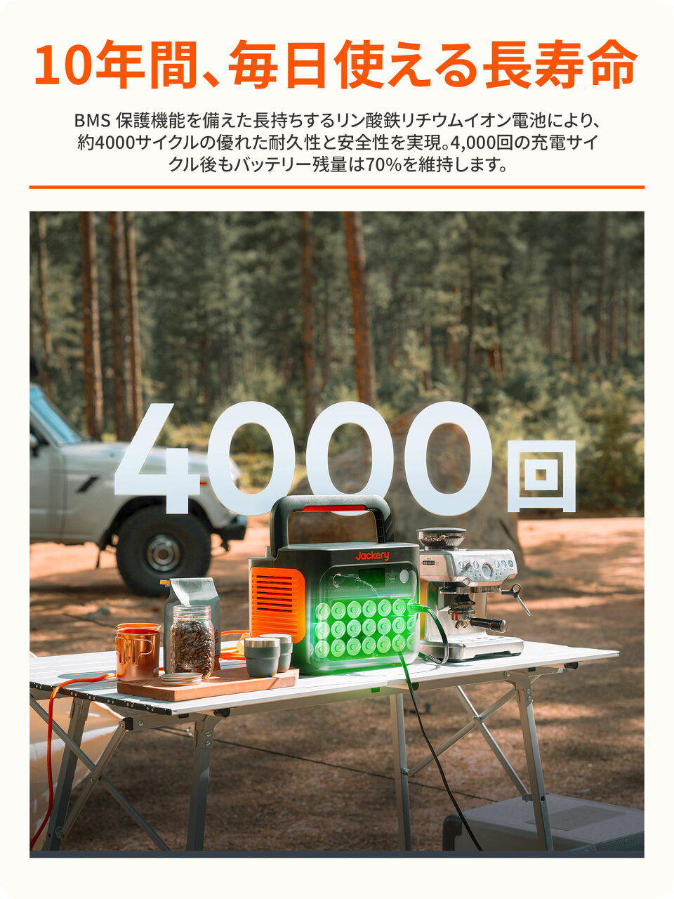 【クーポン利用で85,030円 6/18 00:00から】Jackery Solar Generator 1000 New 1070Wh 100W ポータブル電源 ソーラーパネル セット リン酸鉄 長寿命 バッテリー 定格1500W コンパクト 急速充電 アウトドア 防災 車中泊 UPS機能 太陽光発電 ジャクリ - メイン画像 11
