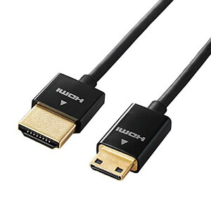 �G���R�� mini HDMI �P�[�u�� 1.5m 4K × 2K�Ή� �X�[�p�[�X���� �u���b�N DH-HD14SSM15BK