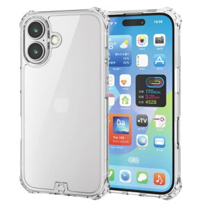 �G���R�� iPhone 16 �P�[�X �N���A �ϏՌ� �Ռ��z�� ZEROSHOCK [�t�B�����t��] ���ς��ɂ��� 4�p�_���p�[ ���C�����X�[