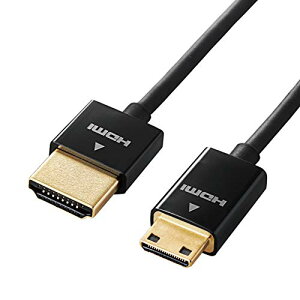 �G���R�� mini HDMI �P�[�u�� 1m 4K × 2K�Ή� �X�[�p�[�X���� �u���b�N DH-HD14SSM10BK