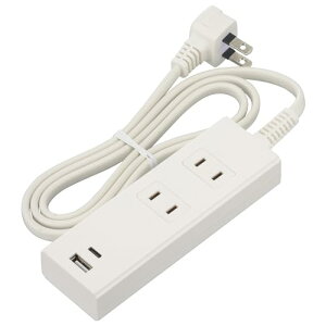 �I�[���d�@ �d���^�b�v 2�� �}���[�d PD�Ή�Type-C/Type-A�|�[�g�t�� 1m �z���C�g HS-TU21PD23-W 00-100