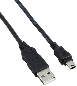 �G���R�� USB�P�[�u�� �yminiB�z USB2.0 (USB A �I�X to miniB �I�X) RoHS�w�ߏ��� 5m �u���b�N USB-