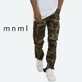 mnml ミニマル BOOTCUT CARGO PANTS ブーツカットカーゴ メンズ カジュアル ストリート 迷彩 カモフラ フレア カットオフ ギフト プレゼント