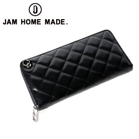 JAM HOME MADE ジャムホームメイド BLACKDIAMOND キルティングジップロングウォレット / 長財布 メンズ レディース 財布 ブラック