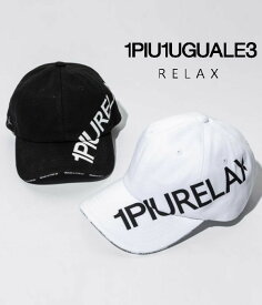 1PIU1UGUALE3 RELAX ウノピゥウノウグァーレトレ ビッグロゴキャップ 帽子 ユニセックス カジュアル スポーツ フリーサイズ ブランド
