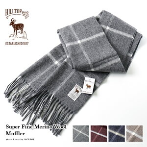 [����SALE] HILL TOP/�q���g�b�v �����m�E�[���}�t���[ Super Fine Merino Wool 100�� 32-180 AF1102TF[�p�� UK ENGLAND ���j�Z�b�N�X �}�t���[ �X�J�[�t �X�g�[�� �E�[�� �`�F�b�N HILLTOP 180cm 32cm ������� ������
