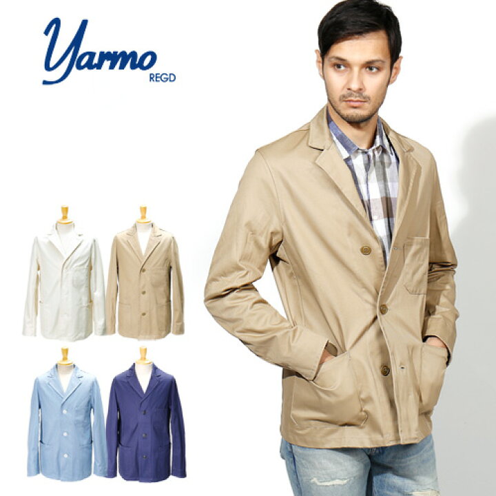 期間SALE Yarmo ヤーモ ドライバーズジャケット YAR-18SS 01 メンズ コート ジャケット テーラードジャケット ワーク ジャケット カジュアル 無地 シンプル 一重 コットン ツイル おしゃれ かっこいい 冬服 冬物 冬 大人 彼氏 プレゼント 30 49 JACKPOT