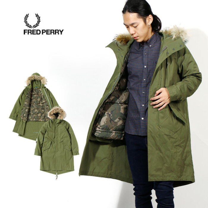 楽天市場 Fred Perry フレッドペリー 脱着ダウンライナー付フィッシュ
