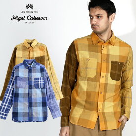 [期間SALE] nigel cabourn/ナイジェル・ケーボンMADRAS CHECK MIX SHIRTS 80380010008マドラスチェック ミックスシャツ [メンズ おしゃれ かっこいい 春服　春物　春　夏服 夏物 夏 大人 彼氏 プレゼント]