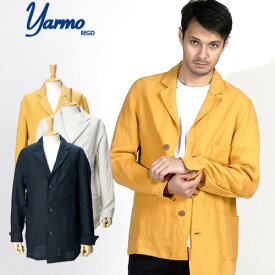 [期間SALE] Yarmo/ヤーモ ドライバーズジャケット DRIVERS JACKET Brisbane Linen YAR-19SS 01[メンズ ジャケット テーラード ワーク CC41 ブリスベンモス リネン 麻 一重 おしゃれ かっこいい 冬服 冬物 冬 大人 彼氏 プレゼント]