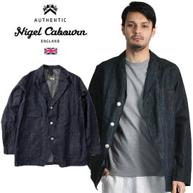 Nigel Cabourn/ナイジェル・ケーボン CC22 WORK JACKET COTTON LINEN DENIM 80440080005 INDIGO[メンズ 22年春新作 ジャケット コットンリネンデニム デニム 日本製 麻 綿 綿麻混紡 コットン 快適 薄手 おしゃれ かっこいい ヴィンテージ ワーク 春 春物 秋 英国]