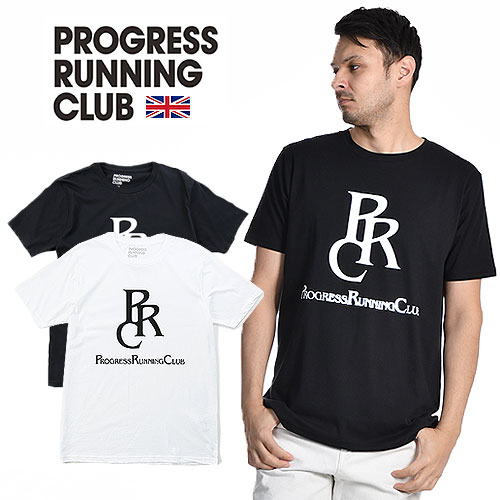 [22年春SALE]The Progress Running Club/プログレス ランニングクラブ PRC Badge Logo T-Shirts Tシャツ T-Shirt[22年春新作 メンズ 英国 UK ロンドン スポーツ プリントT ロゴT コットン100 綿100 ストリート おしゃれ 夏]