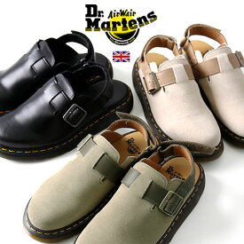 Dr.martens/ドクターマーチン Jorge II E.H Suede 30762297 Parchment Beige/30762636 Pale Olive/30868001 Black Brando【メンズ スエード コンフォートスライド AirWair リラックス ベルクロストラップ ヒールループ 本革 おしゃれ かっこいい プレゼント 正規品]