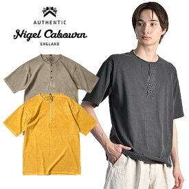 [期間SALE] Nigel Cabourn/ナイジェル・ケーボン 50'S HENLEY NECK SHIRT PIGMENT ヘンリーネック Tシャツ ピグメント加工80460021026[23年春夏新作 メンズ クラシック ヴィンテージ 色ムラ ビンテージ 英国 UK こだわり おしゃれ かっこいい 大人 カジュアル 半袖]