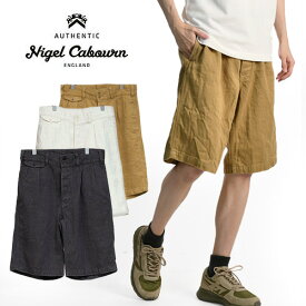 [期間SALE] Nigel Cabourn/ナイジェル・ケーボン DESERT SHORT HEMP DENIM 80460051000 ヘンプ デニム ショートパンツ 短パン [2023年春夏新作 メンズ ズボン ワイド ミリタリー リラックス イギリス 英国 米軍 ナイジェルケーボン おしゃれ かっこいい プレゼント]