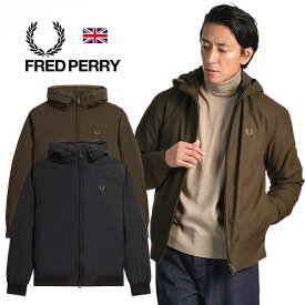 FRED PERRY/フレッドペリー PADDED HOODED BRENTHAM JKTJ2585[23年秋冬新作 メンズ 中綿ジャケット レギュラーフィット 軽い スポーティー ワンポイント刺繍 ティップライン シンプル フード おしゃれ かっこいい 秋服 秋物 秋 冬 大人 彼氏 プレゼント]