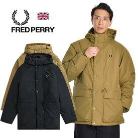 FRED PERRY/フレッドペリー PADDED ZIP THROUGH JACKET J6516 パデッド 中綿 ジップスルーナイロンジャケット コート[23年秋冬新作 メンズ 羽織り 裏地なし 薄手 防風 軽い ティップライン おしゃれ かっこいい 秋服 秋物 秋 冬 大人 彼氏 プレゼント]