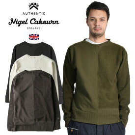25年秋新作 Nigel Cabourn/ナイジェル・ケーボン アーミークルージャージーミックス スウェット Army Crew Jersey Mix 80510020110/80510020110 BLACK[メンズ クルーネック クルーネックスウェット おしゃれ かっこいい ブラック物 冬 大人 彼氏 プレゼント]