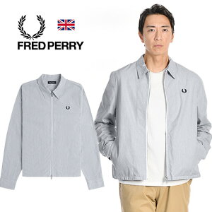 26�N�t�ĐV�� FRED PERRY/�t���b�h�y���[ Striped Seersucker Zip Through Over Shirt M2403 �V�A�T�b�J�[�I�[�o�[�V���c�W���P�b�g[�X�g���C�v �����Y ������ �ʋC�� �t�W���P�b�g ���� �y�� ���j�� ���[����