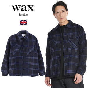 Wax London/���b�N�X�����h�� WHITING OVERSHIRT | SKATE CHECK �z���C�e�B���O�I�[�o�[�V���c �X�P�[�g�`�F�b�N AW25-OSH-WHI-BWX-NBU[�����Y �R�b�g�� �p�� �����h�� �g���b�h �J�W���A�� �H�D�� ������ ����