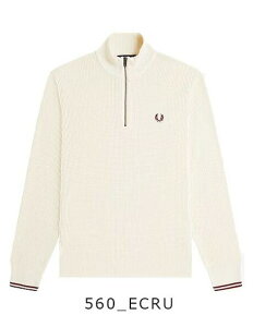 FRED PERRY/�t���b�h�y���[ WAFFLE STITCH HALF ZIP JUMPER ���b�t���X�e�B�b�` �n�[�t�W�b�v�Z�[�^�[ K8557[�����Y �j�b�g ���b�t���X�e�b�` �W�b�p�[ �����|�C���g �h�J �R�b�g�� �V���v�� ������� ��