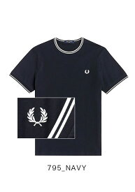 FRED PERRY/フレッドペリー TWIN TIPPED RINGER T-SHIRT M1588 クルーネック ツインティップド リンガーTシャツ[24年春夏新作 ラッピング無料 無料ラッピング メンズ 半袖 ワンポイント 刺繍 コットン 綿 シンプル おしゃれ かっこいい 父の日 大人 彼氏 プレゼント]