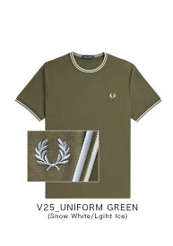 FRED PERRY/フレッドペリー TWIN TIPPED RINGER T-SHIRT M1588 クルーネック ツインティップド リンガーTシャツ[24年春夏新作 ラッピング無料 無料ラッピング メンズ 半袖 ワンポイント 刺繍 コットン 綿 シンプル おしゃれ かっこいい 父の日 大人 彼氏 プレゼント]