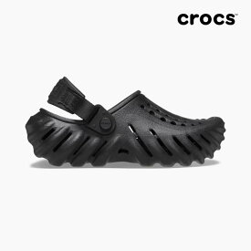 【毎日発送】クロックス サンダル キッズ エコークロッグ CROCS KIDS ECHO CLOG BLACK 208190 001 ボーイズ ガールズ 黒 サポ 軽量