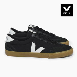 VEJA �X�j�[�J�[ ���f�B�[�X VOLLEY CANVAS BLACK WHITE NATURAL �L�����o�X �� �� �K���\�[�� �o���[ VO013529