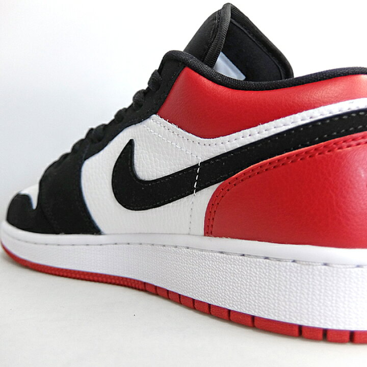 楽天市場 Nike Air Jordan 1 Low Gs Black Toe ナイキ エア ジョーダン 1 ローカット 116 White Black Gymred Women S レディース スニーカー 白黒赤 つま黒 エアジョーダン セレクトショップ Jackpot Store