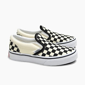 【毎日発送】バンズ クラシック スリッポン キッズ VANS CLASSIC SLIP-ON K VN000ZBUEO1 ヴァンズ スニーカー チェッカーボード柄 黒白 キャンバス 子供靴 US企画