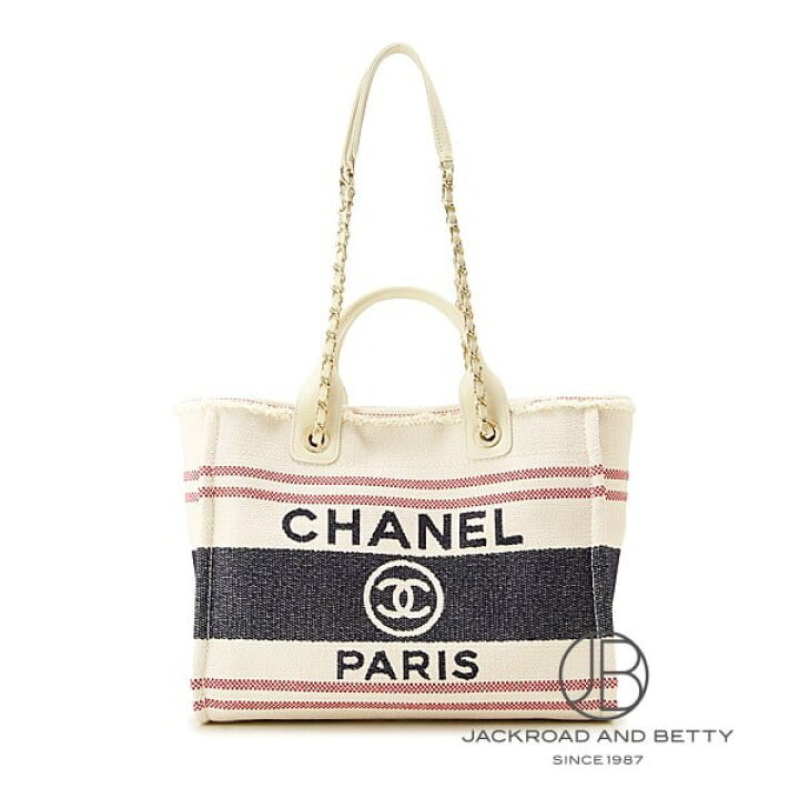 楽天市場】シャネル CHANEL ショッピング バッグ ドーヴィル エクリュ 