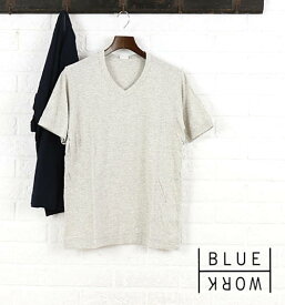 ブルーワーク(Blue Work)コットン 半袖 Vネック Tシャツ・54-11-61-11702-0171601(メール便可能商品)[M便 5/5](メンズ)
