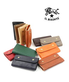 イルビゾンテ 財布 正規品 IL BISONTE メンズ レディース 本革 レザー フラップ付き マルチケース ミディアムウォレット ブラック ネイビー 売れ筋アイテム ギフト ・411188-0062202(メンズ)(レディース)(1F)