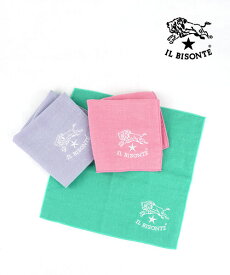 イルビゾンテ IL BISONTE ハンカチ ハンドタオル タオルハンカチ ミニタオル 正規品 ガーゼ 裏パイル 吸水性 プチギフト プレゼント かわいい・54252305185-0062501(メール便可能商品)[M便 1/5](メンズ)(レディース)