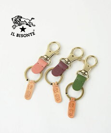【2026年秋冬新作】イルビゾンテ IL BISONTE キーホルダー キーリング レザー ストラップ 正規品 本革 イタリア製 ナスカン カラビナ ギフト プレゼント・54262309150-0062602(メール便可能商品)[M便 3/5](メンズ)(レディース)