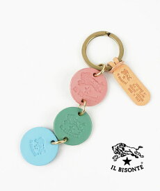 イルビゾンテ IL BISONTE キーホルダー チャーム 正規品 ユニセックス 3色 三色 3連 サークル レザー 本革 くすみカラー プレゼント ギフト・54262305750-0062601(メール便可能商品)[M便 1/5](メンズ)(レディース)