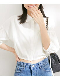 【SALE／30%OFF】【洗える】ドロストクロップド丈ハーフスリーブシャツ VIS ビス トップス シャツ・ブラウス ホワイト ベージュ ブルー【RBA_E】[Rakuten Fashion]