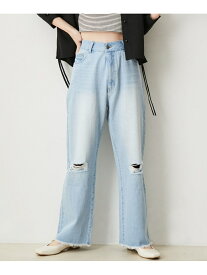 【SALE／60%OFF】【洗える】アジャストワイドストレートデニム VIS ビス パンツ ジーンズ・デニムパンツ ブルー【RBA_E】[Rakuten Fashion]