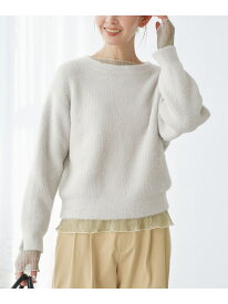 【SALE／17%OFF】fluffy knitフラッフィーニット/ふわふわMIXフェザーニットプルオーバー/洗濯機OK ROPE' PICNIC ロペピクニック トップス ニット ベージュ グレー ピンク ブルー【RBA_E】[Rakuten Fashion]