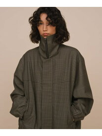 【SALE／70%OFF】【NIKKE】ハイカラー オーバーサイズ ボクシー ブルゾン / ユニセックス ADAM ET ROPE' HOMME アダムエロペ ジャケット・アウター ブルゾン・ジャンパー グレー グリーン【RBA_E】【送料無料】[Rakuten Fashion]