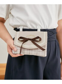 【KIDS】チェックサテンリボンマルチポケット/新入学・入学準備 ROPE' PICNIC KIDS ロペピクニック 財布・ポーチ・ケース ポーチ ブラック ブラウン ブルー[Rakuten Fashion]