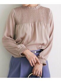 【SALE／24%OFF】シャーリングブラウス ROPE' PICNIC ロペピクニック トップス シャツ・ブラウス ベージュ ネイビー レッド【RBA_E】[Rakuten Fashion]