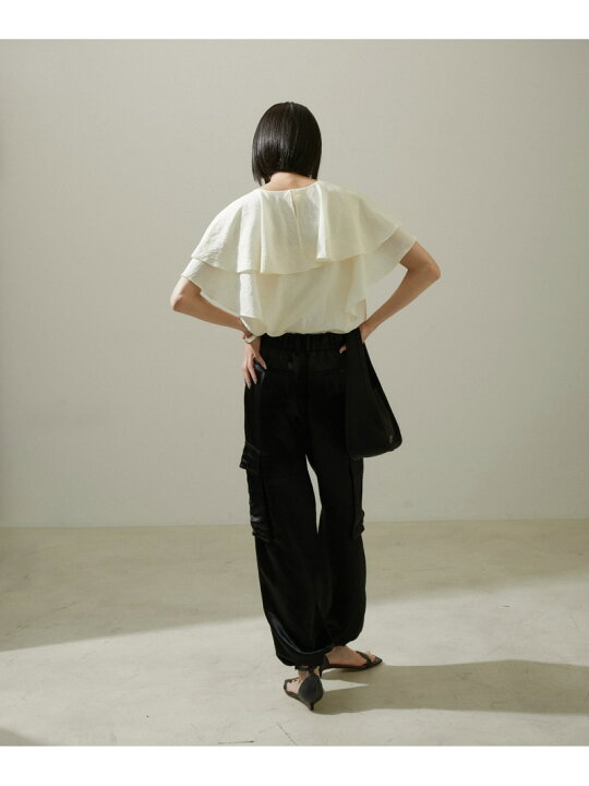 楽天市場】【SALE／30%OFF】ラッフルカラーフレアスリーブブラウス 
