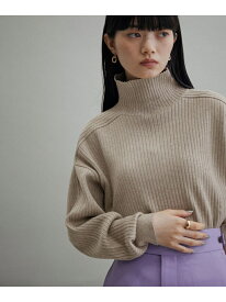 【WEB・一部実店舗限定】WOOL混リブタートル ADAM ET ROPE' FEMME アダムエロペ トップス ニット グレー ベージュ グリーン【送料無料】[Rakuten Fashion]